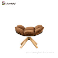 Современный поворот деревянной ноги одиночный диван ленивый стул